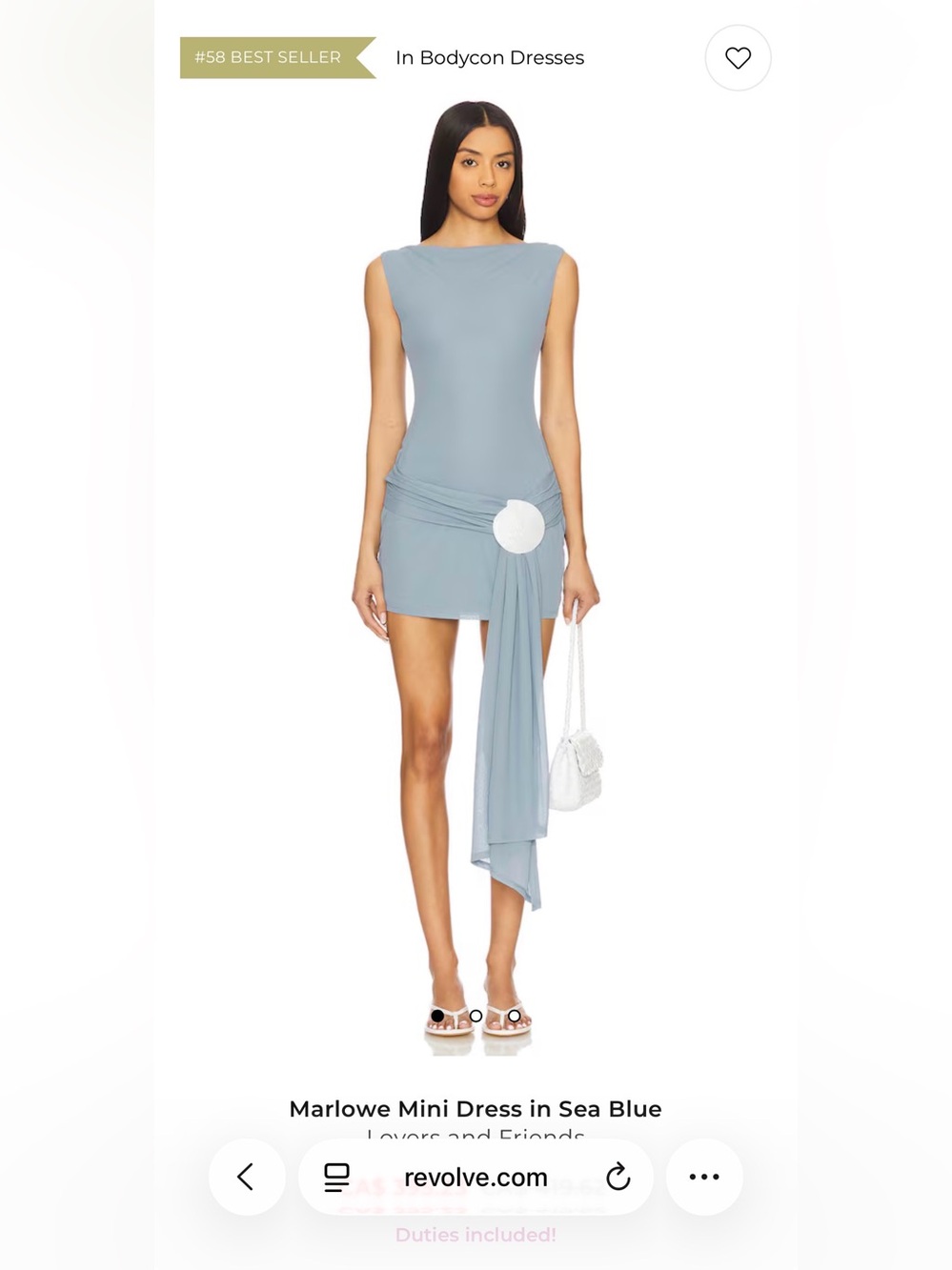 REVOLVE Lovers + Friends Sea Blue Draped Mini with Side Sash